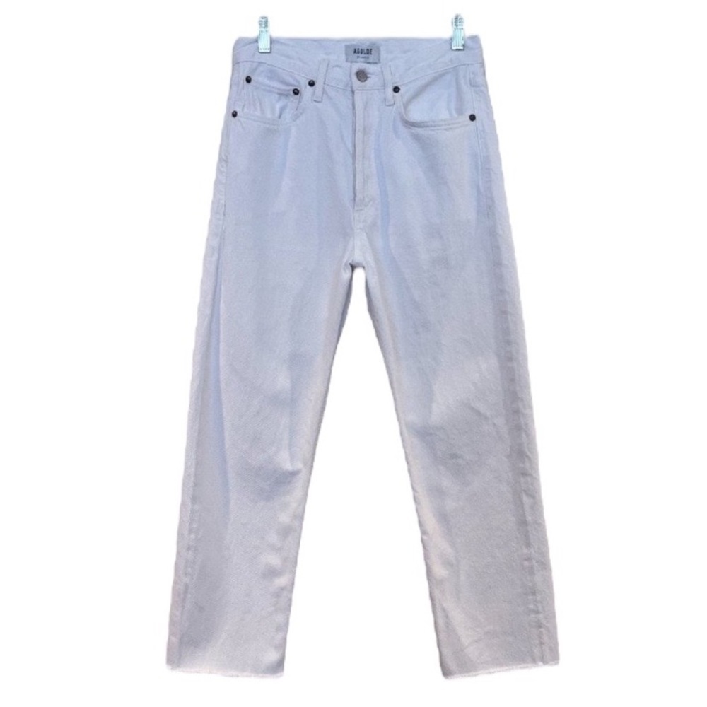 AGOLDE White Denim 90s Straight Leg High Waist Classic Button Fly Jeans 26